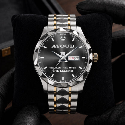 AYOUB H79K-01 Engraved Watches Luxury Alloy-Men For Men Personalized