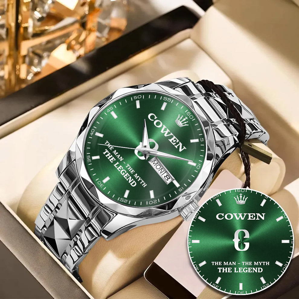 COWEN H79K-02 Engraved Watches Luxury Alloy-Men For Men Personalized