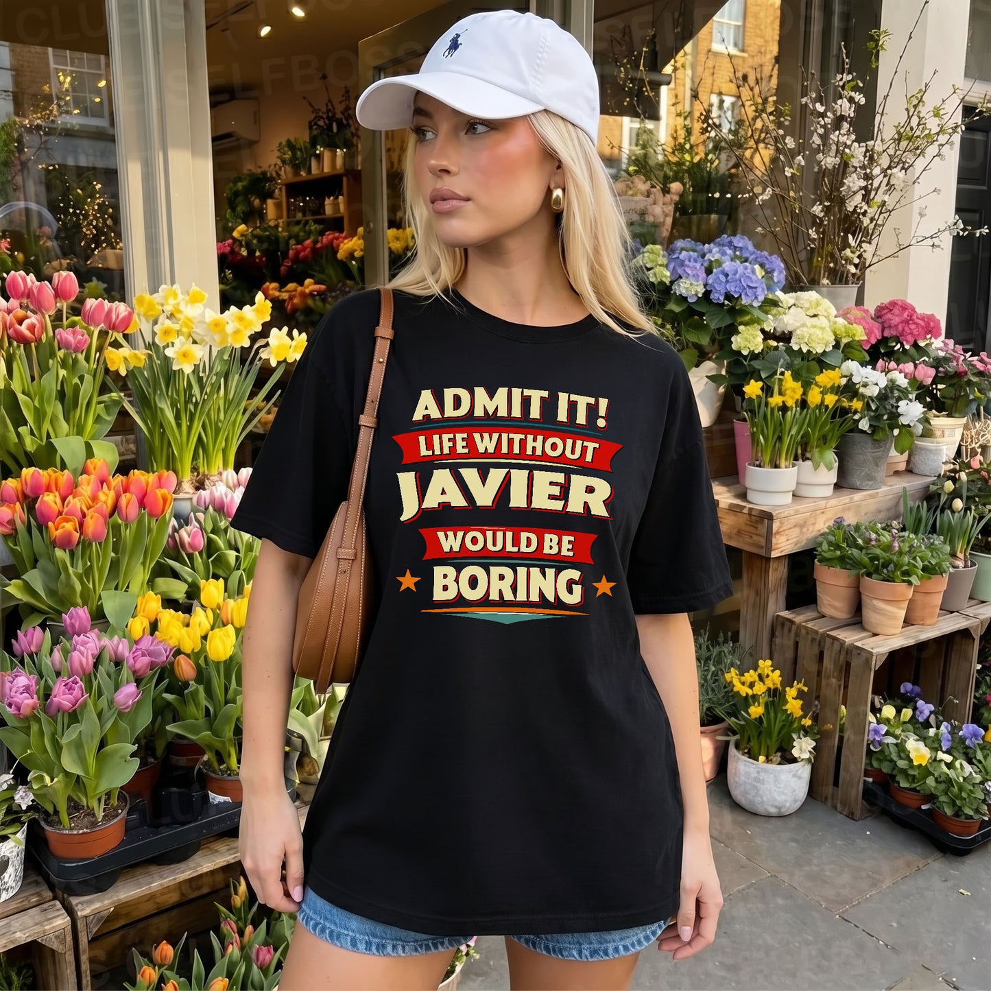 JAVIER HH88-K2-106–Personalized Funny Quote Apparel “Life Without NAME Would Be Boring”