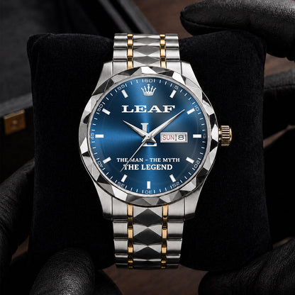 LEAF H79K-03 Engraved Watches Luxury Alloy-Men For Men Personalized