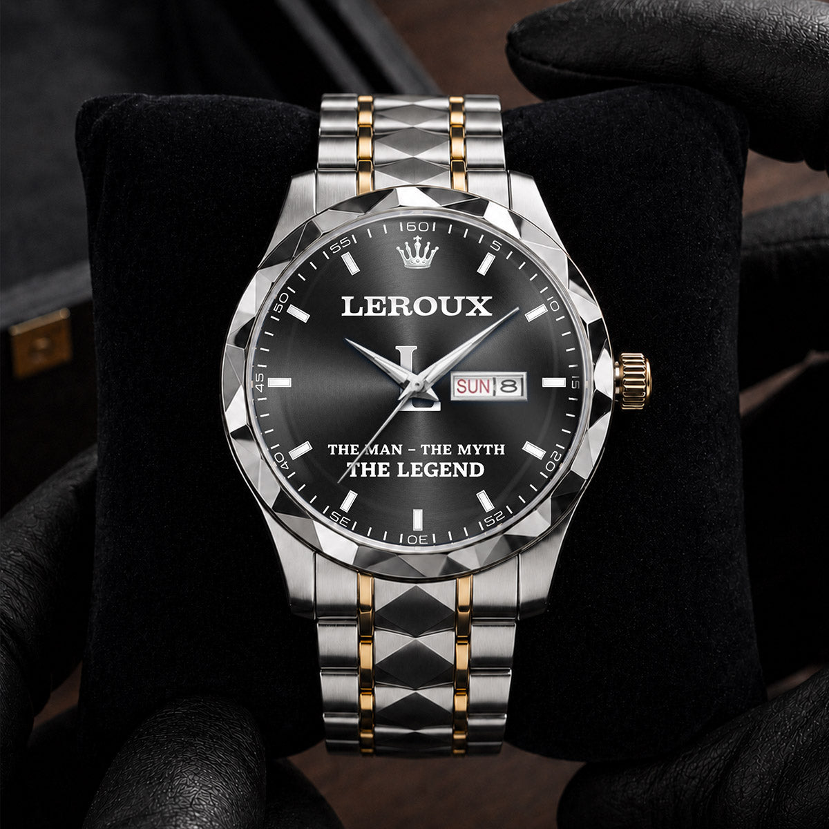 LEROUX H79K-01 Engraved Watches Luxury Alloy-Men For Men Personalized