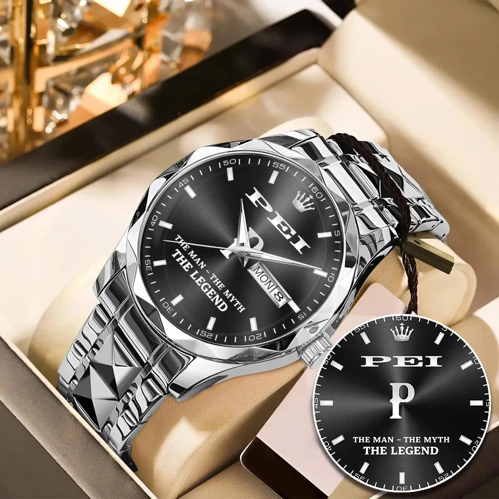 PEI H79K-01 Engraved Watches Luxury Alloy-Men For Men Personalized