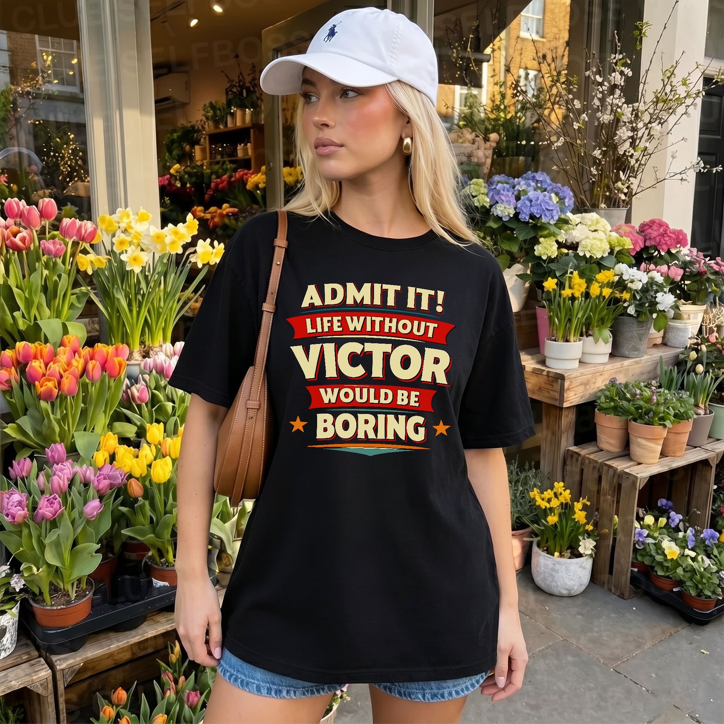 VICTOR HH88-K2-106–Personalized Funny Quote Apparel “Life Without NAME Would Be Boring”