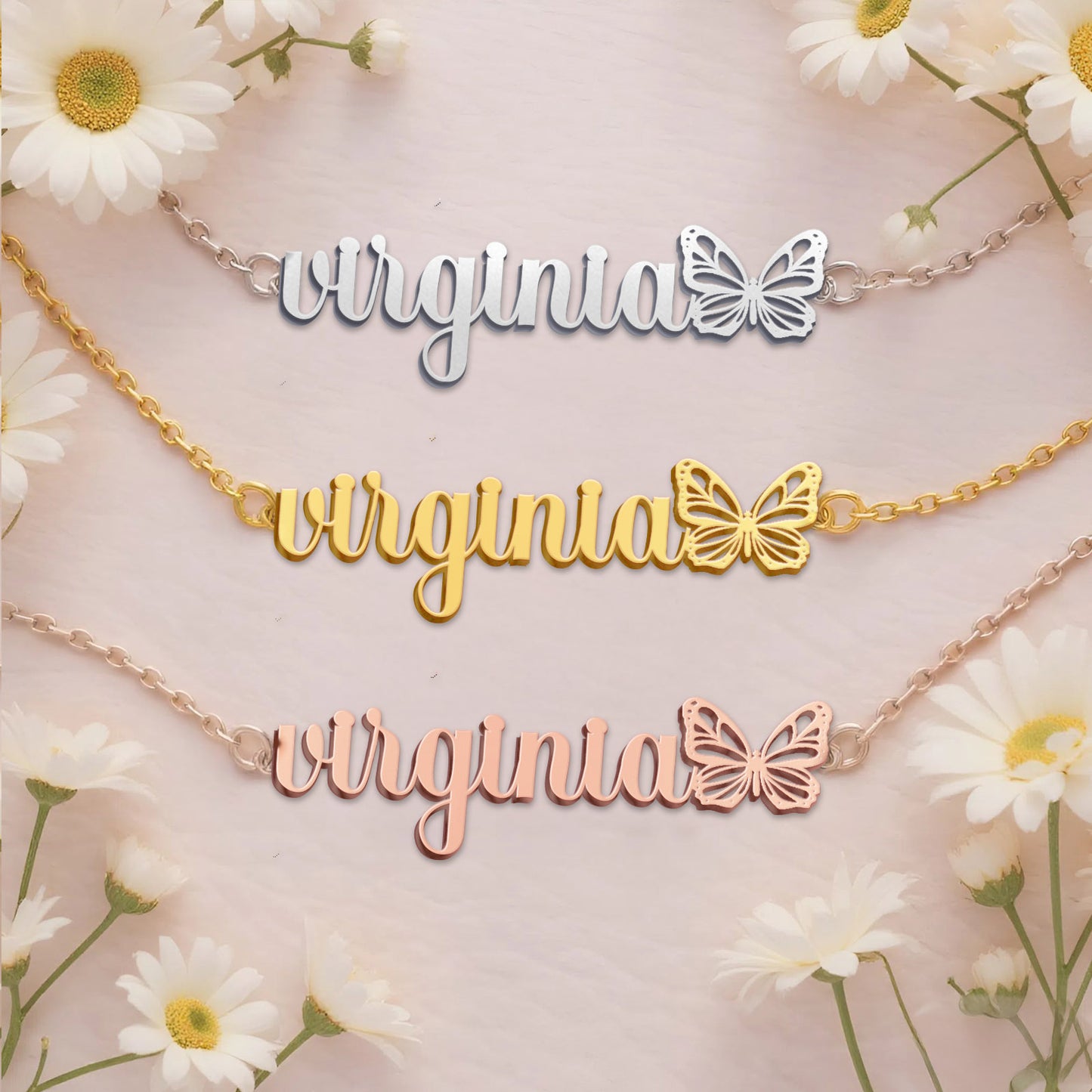 VIRGINIA  TTX22 Personalized Name Necklace – Perfect Gift