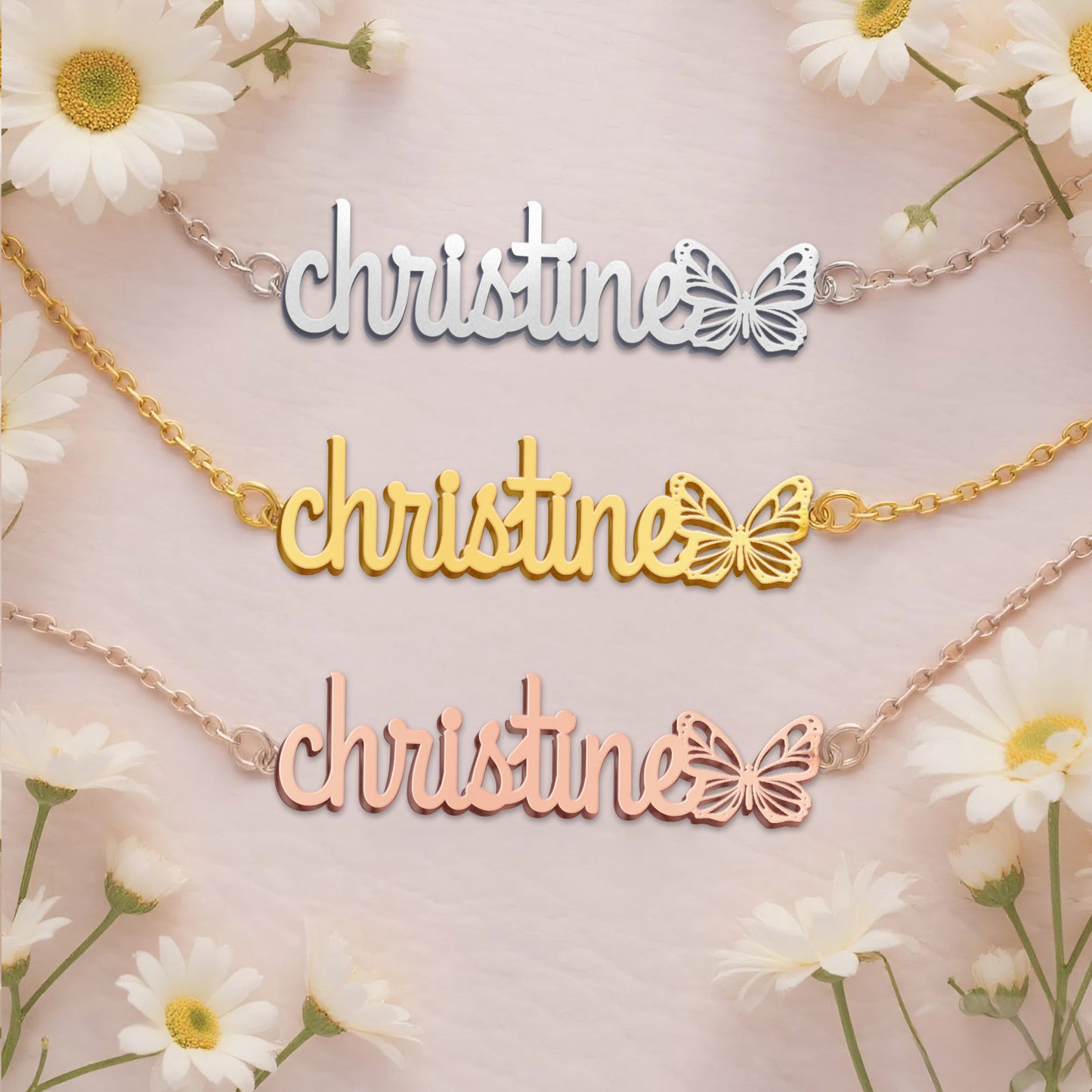 CHRISTINE  TTL01 Personalized Name Necklace – Perfect Gift