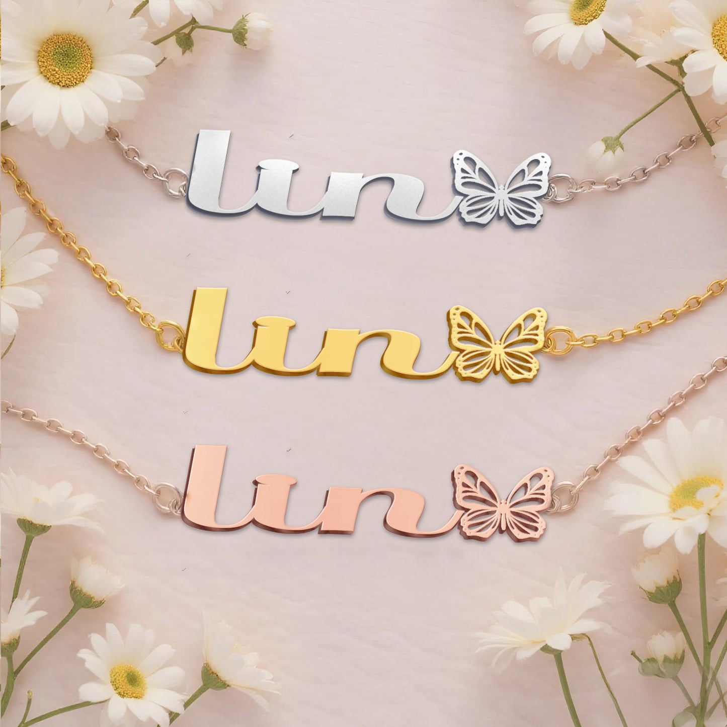 LIN  TTX22 Personalized Name Necklace – Perfect Gift