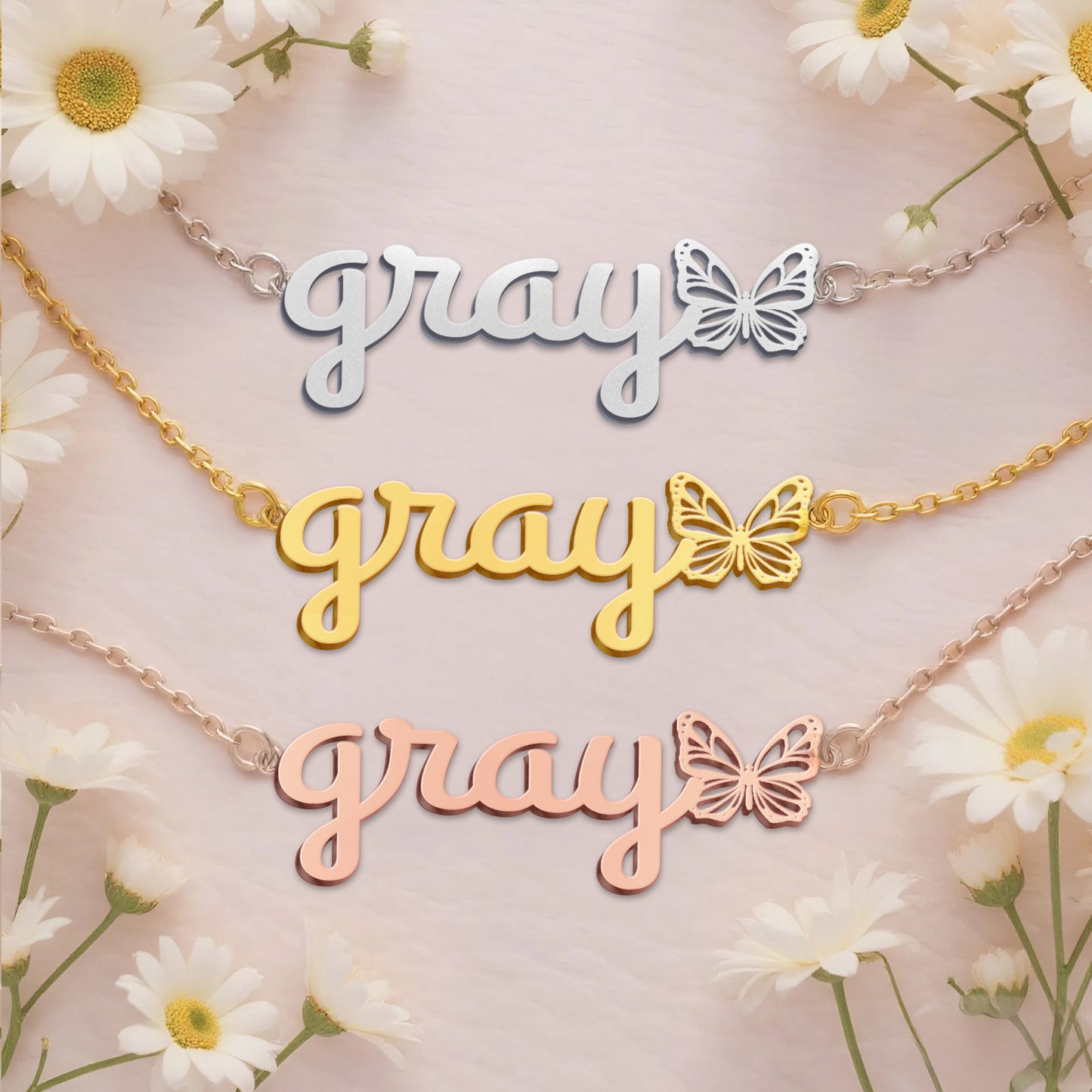 GRAY  TTL01 Personalized Name Necklace – Perfect Gift