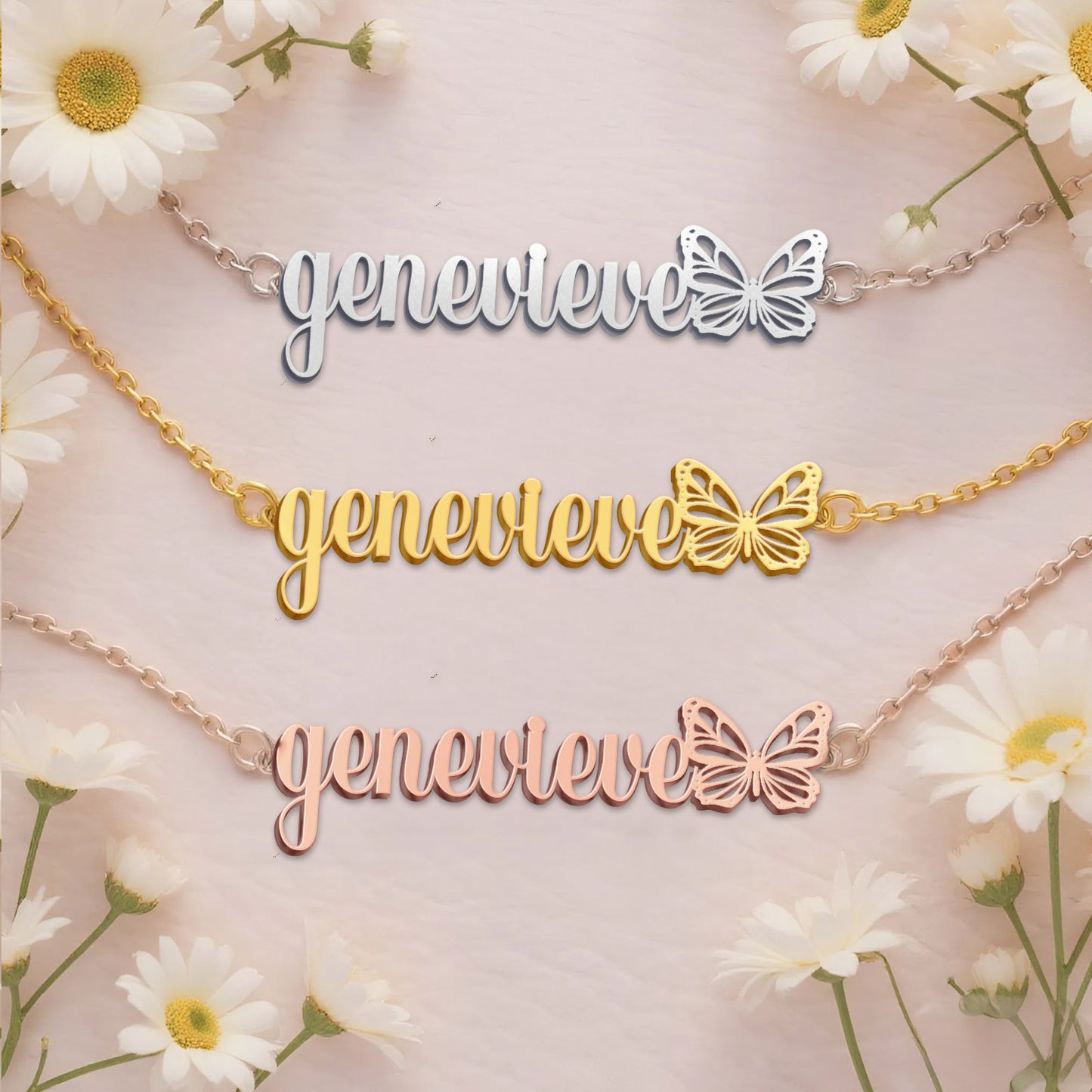 GENEVIEVE  TTX22 Personalized Name Necklace – Perfect Gift